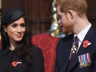 Meghan Markle looks regal in all black outfit as she joins Prince Harry and Prince William for Anzac Day service (photos)