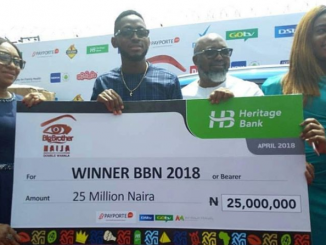 #BBNaija winner, Miracle, picks up his car prize, N25 million cheque (photos)