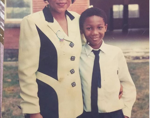 Major throwback photo of Nollywood actress, Shan George and her son