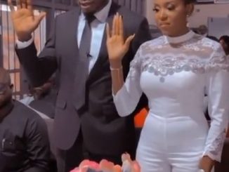 Actress, Biola Adebayo ties the knot with her lover (video)