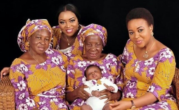 Check out beautiful Nigerian five generations photos of daughter, mother, grandmother, great-grandmother and great-great-granddaughter