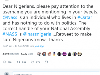 "NASS" pleads with Nigerians to stop tweeting at him and the reaction from Nigerians is priceless
