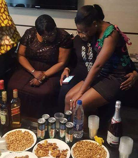 Photos: #BBNaija\'s Bambam sits on TeddyA’s mom’s laps at the surprise party his family threw for her today
