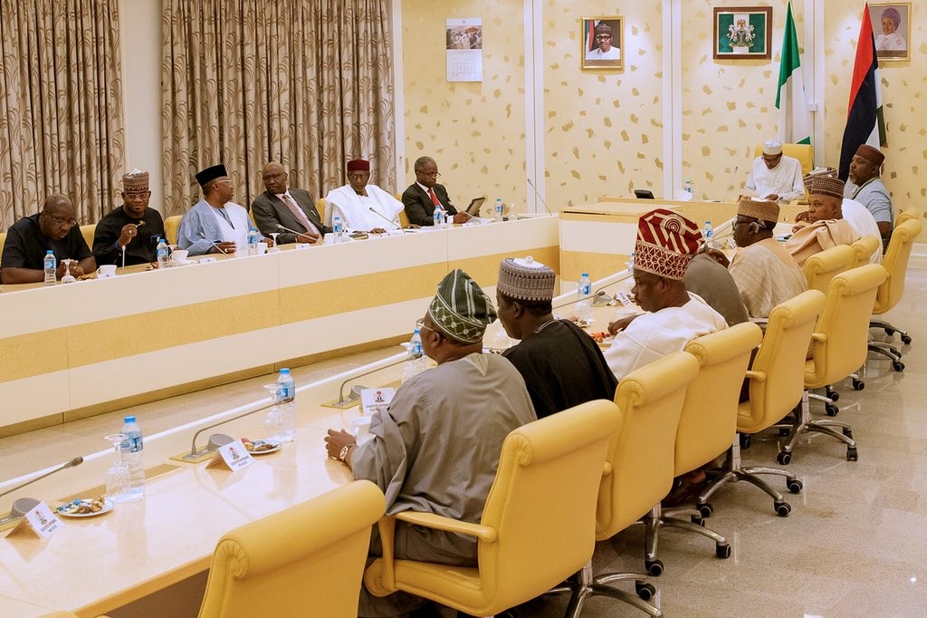 Photos: President Buhari meets with APC governors in Abuja