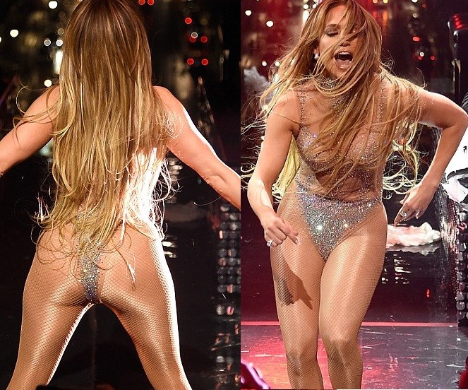 Jennifer Lopez performs onstage in sexy sequined thong and fishnet stockings at Time 100 Gala (Photos)