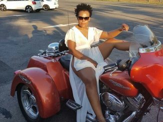 South African dancer, Zodwa Wabantu steps out in extreme high slit dress and no pant