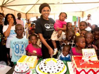 Photos: Nollywood’s Omoni Oboli Spends 40th Birthday With Children In Makoko, Launches Kitchen To Feed 500 Kids Weekly