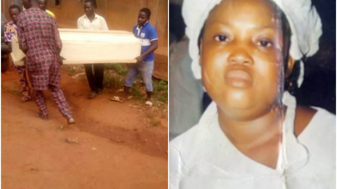 Photos: Lady beheaded inside Cherubim and Seraphim church in Ogun state has been buried