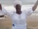 'God, my country is dying' - Nollywood actress, Iya Rainbow heads to the beach dressed in a white garment to pray for Nigeria (Video)