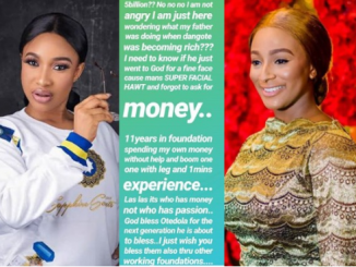 What was my father doing when Dangote was becoming rich? - Tonto Dikeh reacts to Otedola's 5billion donation to charity