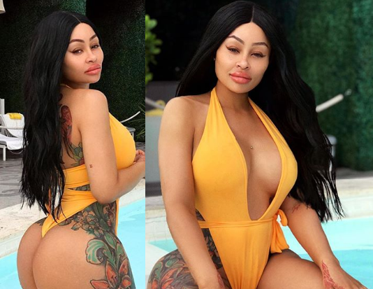 Blac Chyna puts her massive backside on display in sexy one-piece swimsuit (Photos)