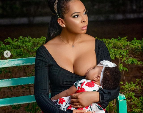 Tboss celebrates her 36th birthday with beautiful photos of herself breastfeeding her daughter