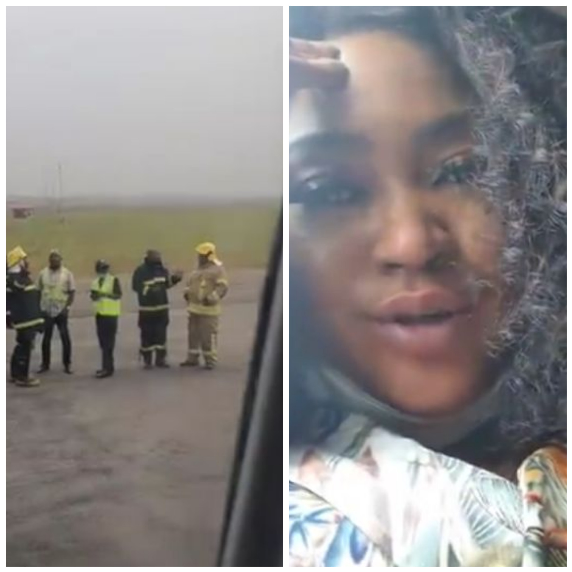 Nollywood actress, Uche Elendu escapes death as plane crash lands