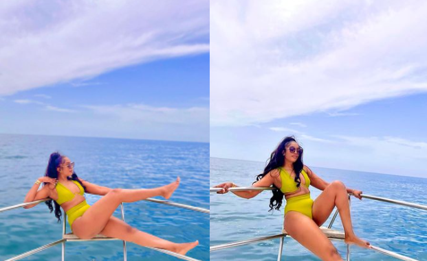 Actress, Sharon Ooja shares swimsuit photos as she vacations in Spain