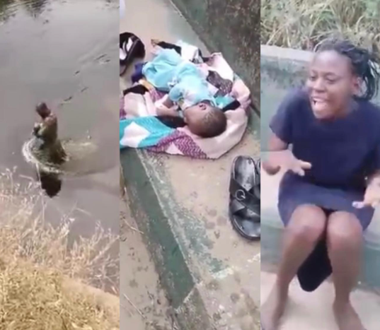Good samaritan rescues baby thrown into river along Badagry road by the mum (video)
