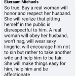 A real woman will honour, obey her husband, wear sexy lingerie and encourage him to take another wife - 'Real' man says