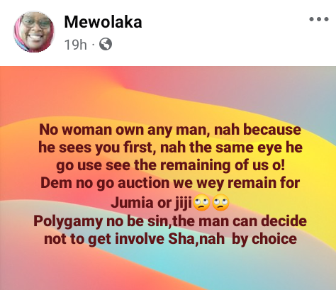 No woman owns a man. Polygamy is not a sin - Nigerian lady says