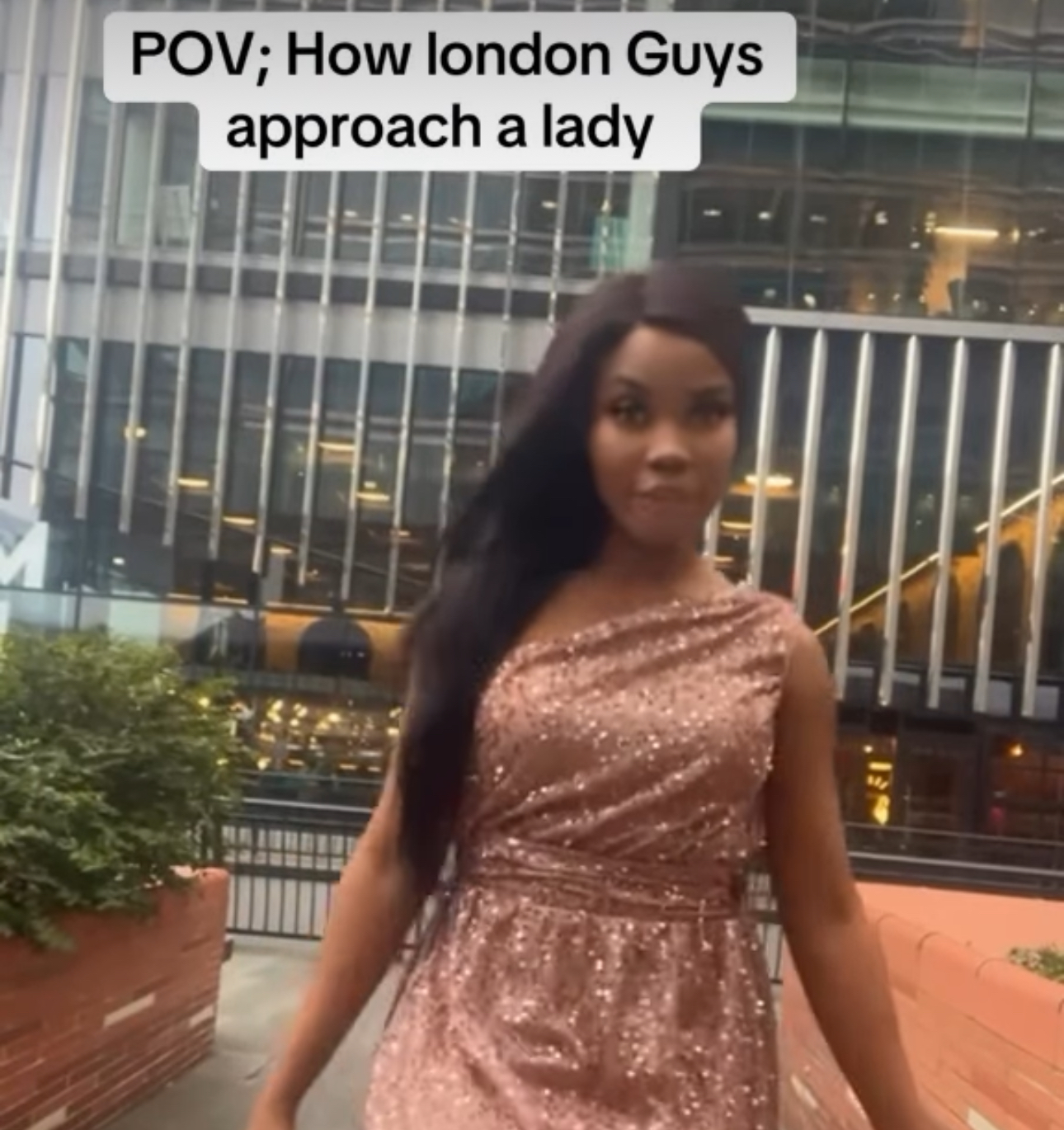 These guys are not real - UK-based Nigerian lady slams man who asked her out for a drink while she was making a video in the streets of London